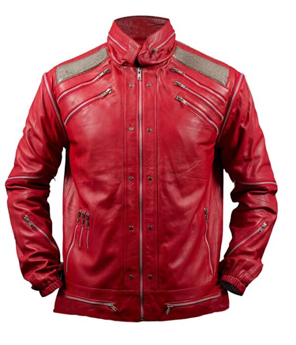 Michael Jackson Beat It Red Leather Jacket front
