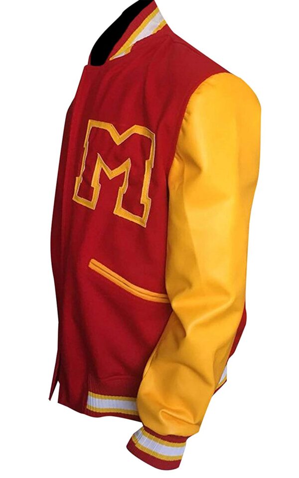 Michael Jackson Thriiller Red And Yellow M Logo Letterman Jacket