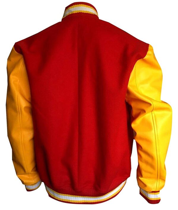 (Back) Michael Jackson Thriller Red And Yellow M Logo Letterman Jicket