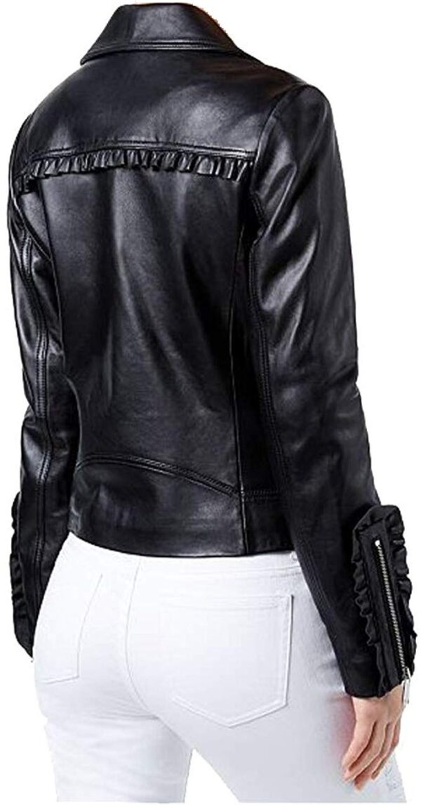 Michael Kors Ruffled Leather Biker Jackets