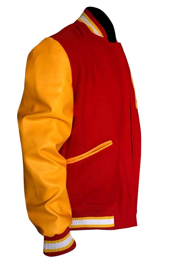 Thriller Red And Yellow M Logo Michaels Jackson Letterman Jacket