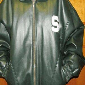 Michigan State Spartans Green Leather Jacket
