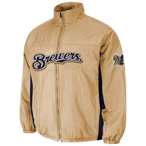 Milwaukee Brewers Majestic Double On-Field Jacket