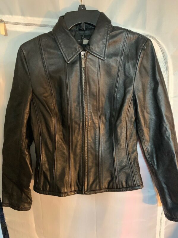 Moda International Black Motorcycle Leather Jacket