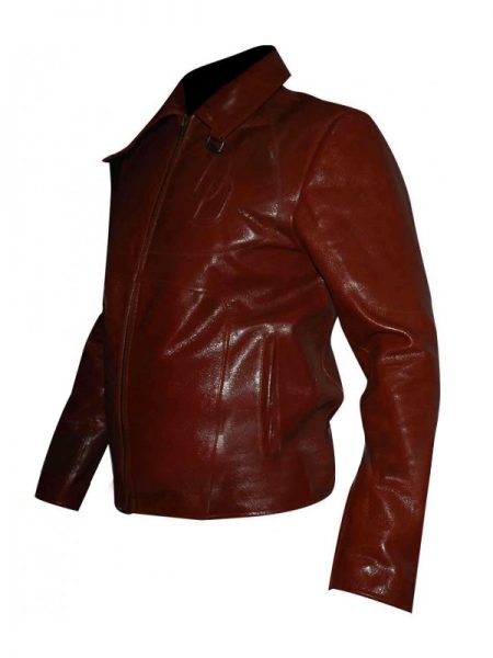 Netflix Marvels Daredevil Maroon Leather Jacket side