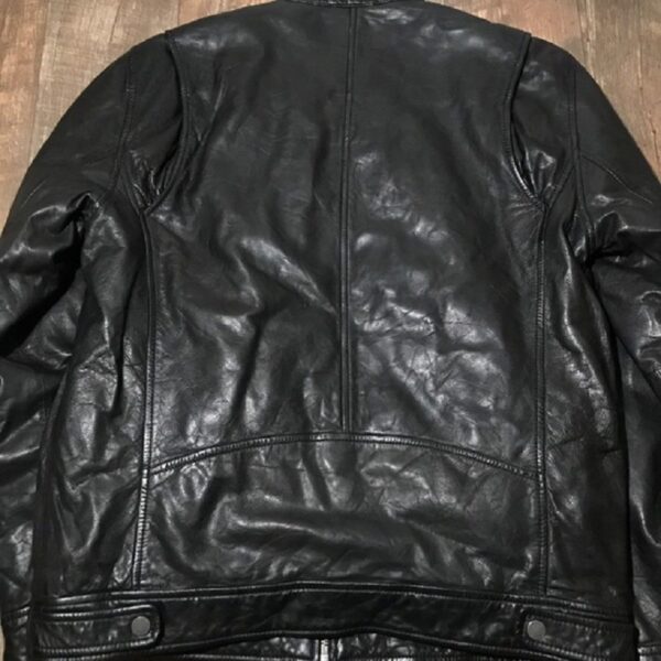 New Black Rivet Blacks Leather Zip Up Biker Jacket