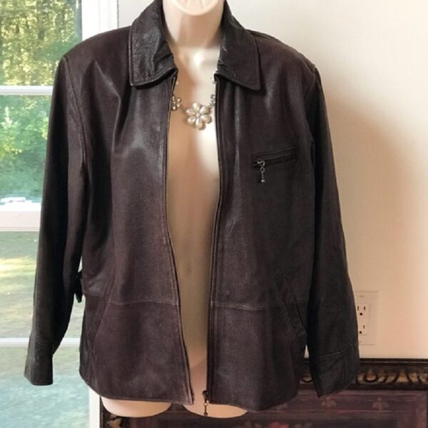Newport News Easy Styles Browns Leather Jacket