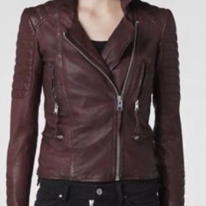 Oxblood Leather Jacket Womens