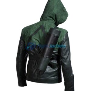 PRLWRS Arrow Stephen Amell Oliver Queen S2 Leather Hoodie Jacket