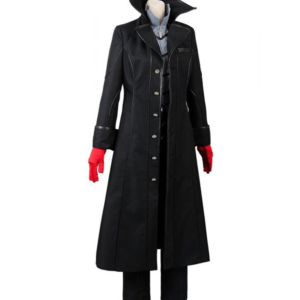 Persona 5 Video Game Joker Black Leather Long Coat