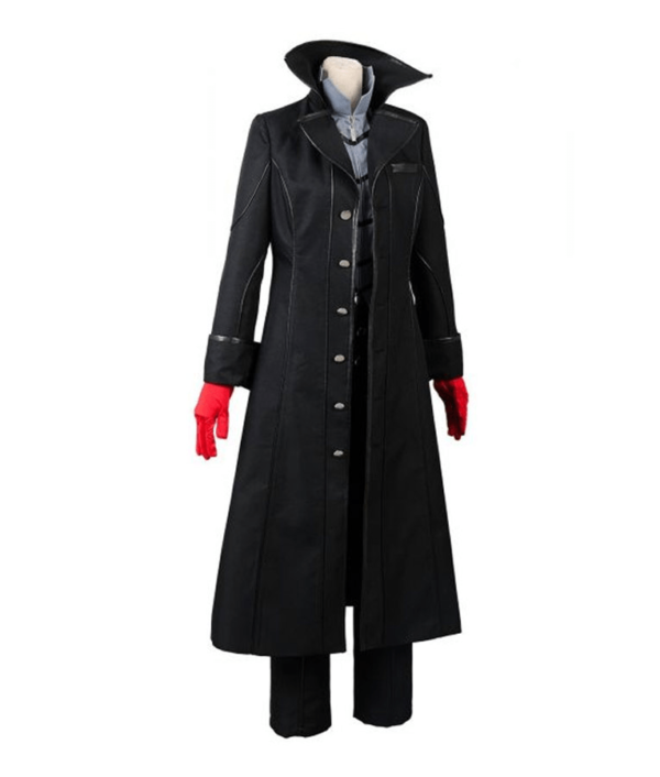 Persona 5 Video Game Joker Black Leather Long Coats