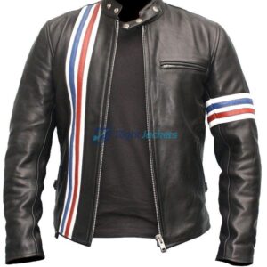 Peter Fonda Easy Rider Motorcycle Black Leather Jacket