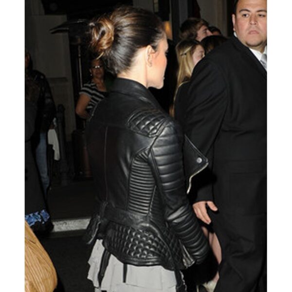 Actress Rachel Bilson Quality Black Leather Jacket