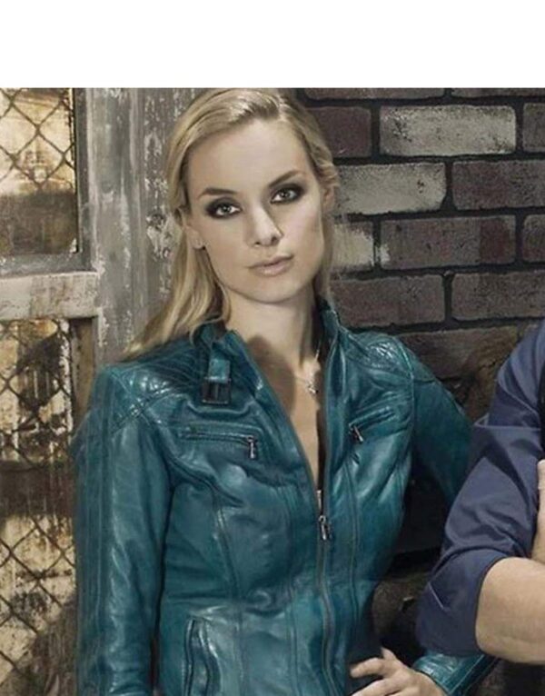 Rachel Skarstens Lost Girl Blue Leather Jacket