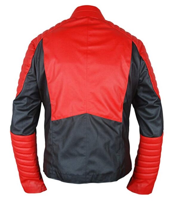 Red Lantern Guy Gardner Cafe Racer Leather Jacket back
