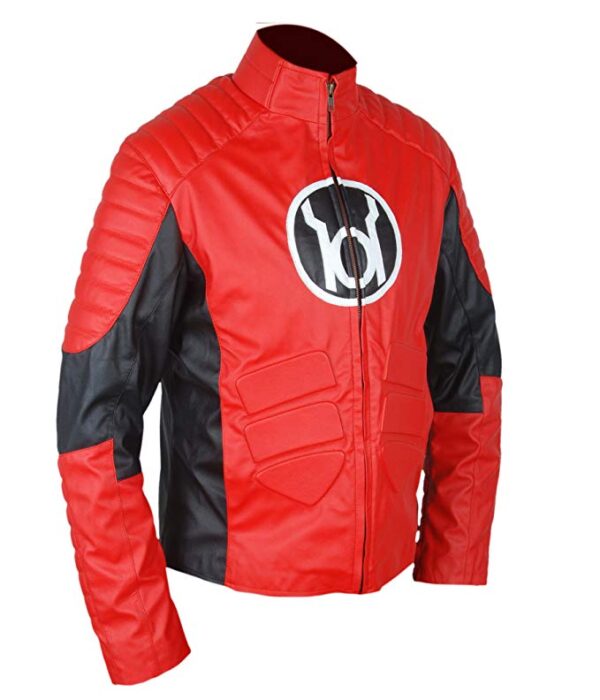 Red Lantern Guy Gardner Cafe Racer Leather Jacket side
