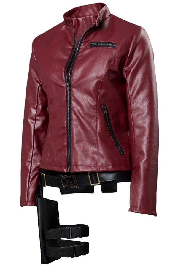 Resident Evil Claire Redfield Red Leather Jacket