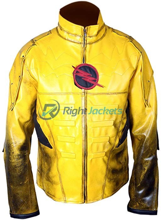 Reverse Flash Eobard Thawne Zoom Yellow Lightning Leather Jacket