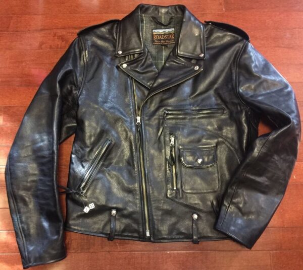 Roadstar Vintage Black Horsehide Buco Leather Jacket