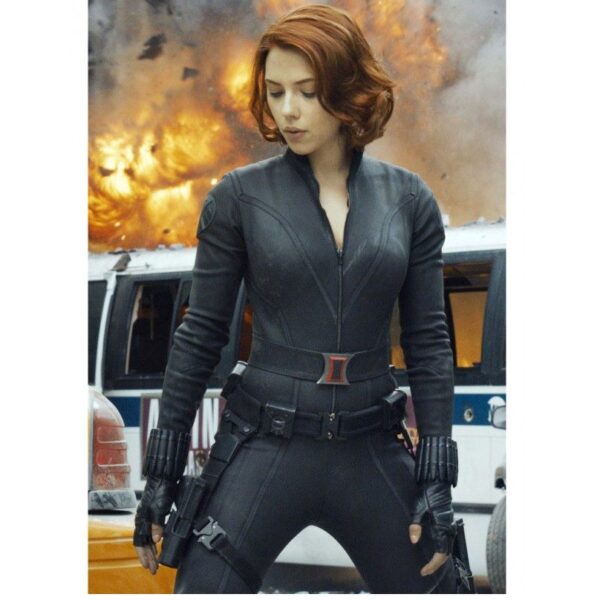 Scarlett Johansson Black Widow Movie Leather Jacket