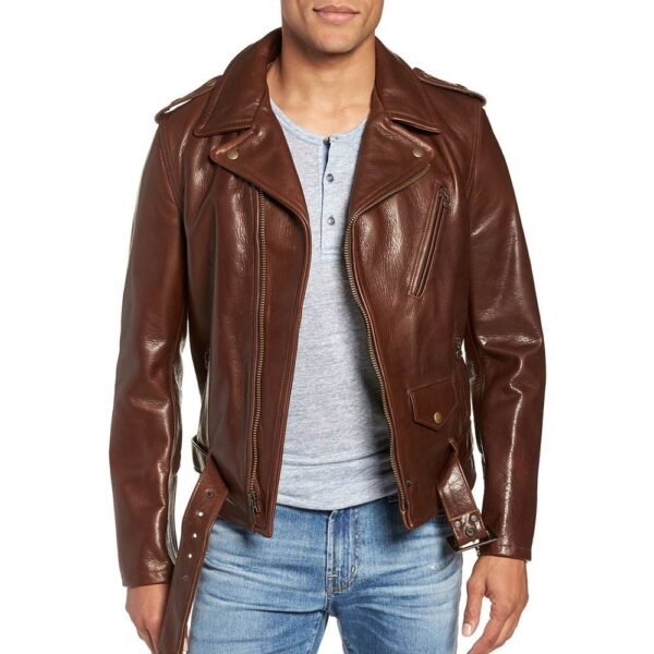 Schott NYC '50s Oil-Tanned Cowhide Moto Leather Jacket