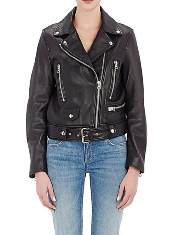 Selena Gomezs Motorcycle Black Leather Jacket
