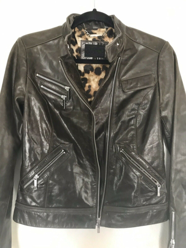 Shelli Segal Laundry Brown Distressed Genuine Leather Jacket 1