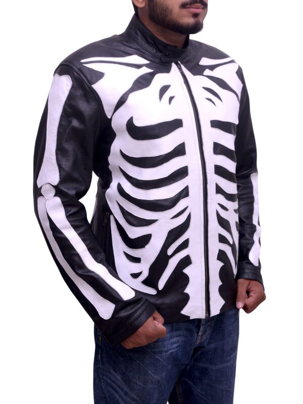 Skeleton-Sketch-Mens-Black-Biker-Leather-Jacket