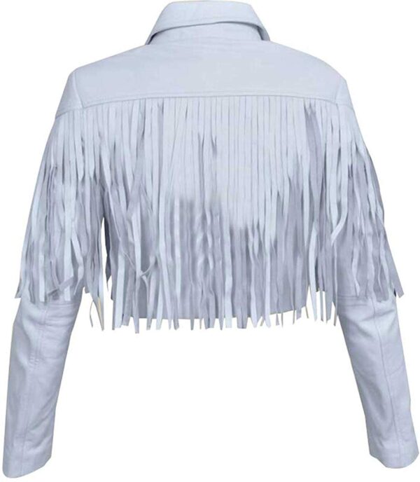 Sloane Peterson Ferris Buellers Day Off White Fringe Leather Jackets