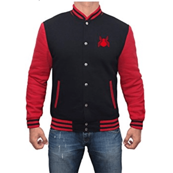 Spider Mans Far From Home Red Varsity Jacket
