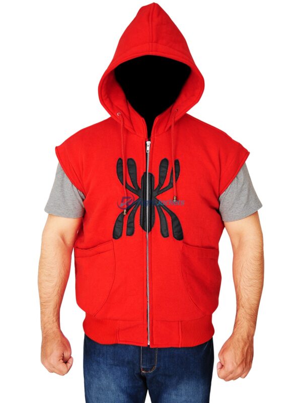 Spiderman Homecoming Cosplay Red Fleece Hoodie Jacket