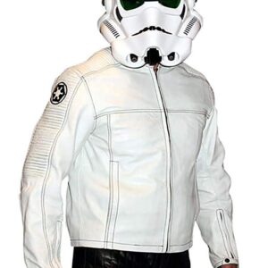 Mens Stormtrooper Star Wars Motorcycle Leather Jacket