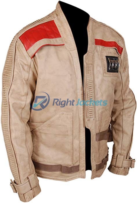 Star Wars The Force Awakens John Boyega Waxed Leather Biker Jacket