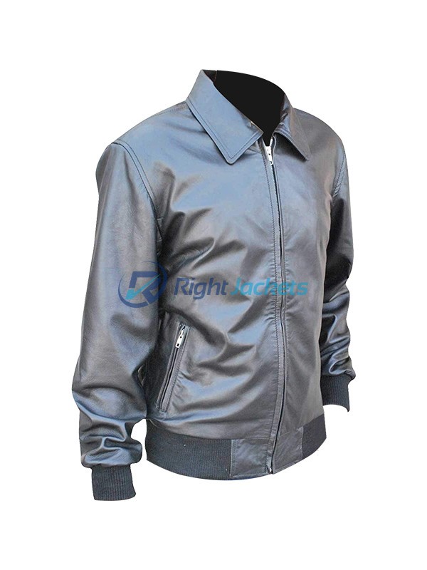 Stephen Amell Arrow S3 Oliver Queen Black Bomber Leather Jacket