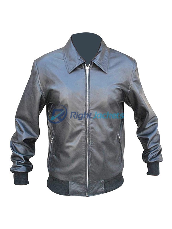 Stephen Amell Arrow S3 Oliver Queen Black Bomber Leather Jacket