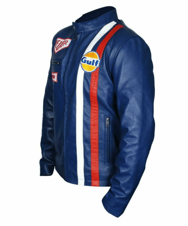 Steve McQueen Gulf Le Mans Grandprix Cotton Navys Blue Racing Jacket