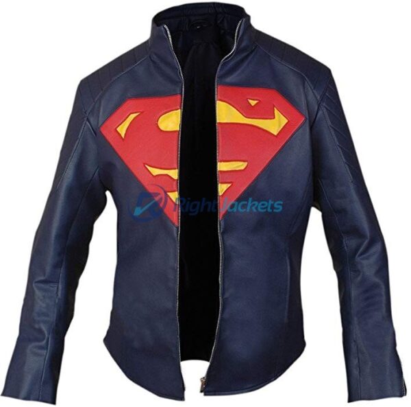Superman Black Faux Leather Jacket