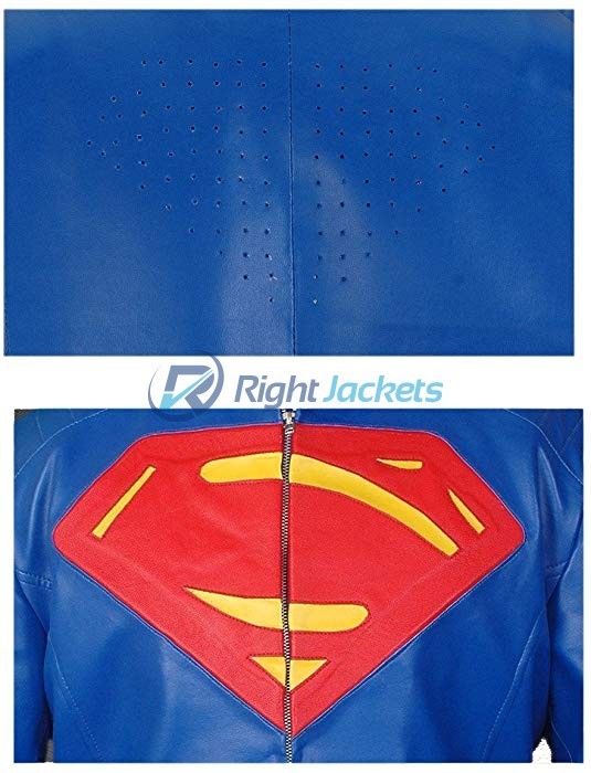 Superman Blue Faux Leather Jacket