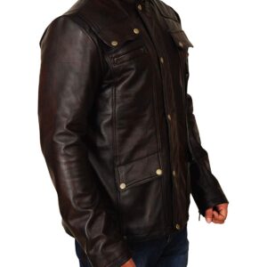 Supernatural Pockets Style Distressed Leather Jacket