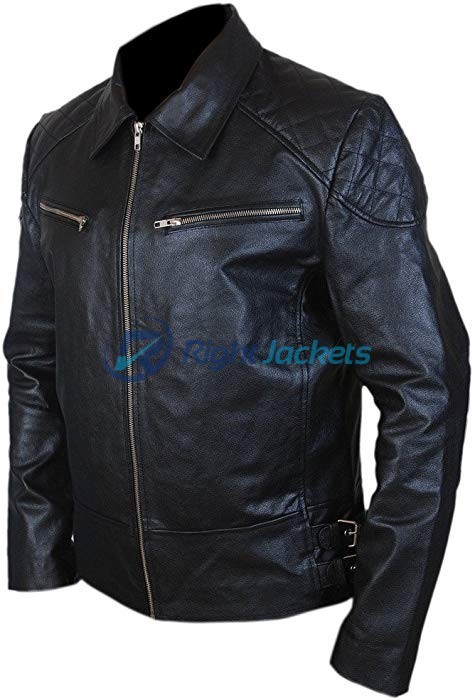 T5 Terminator Genisys Arnold Black Biker Leather Jacket