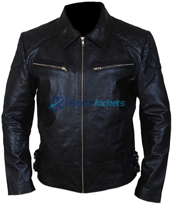 T5 Terminator Genisys Arnold Black Biker Leather Jacket