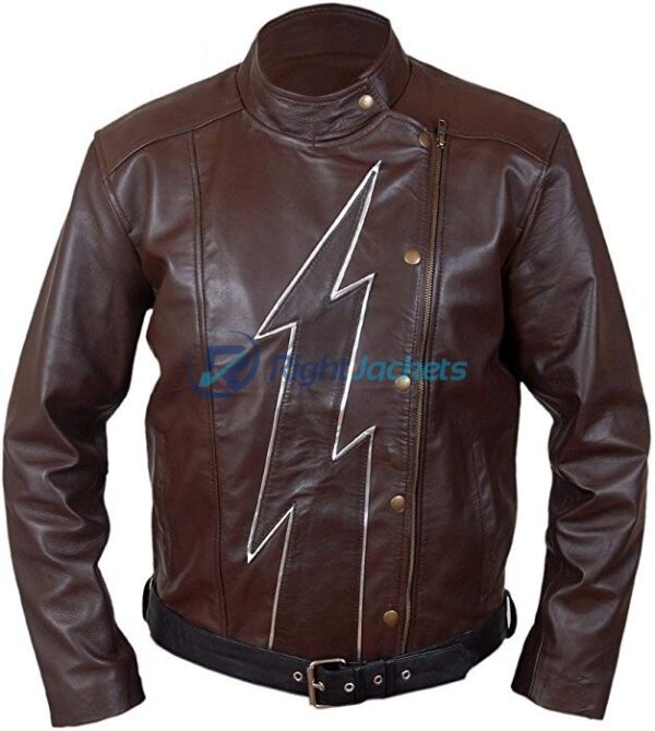 Teddy Sears Flash Season 2 Jay Garrick Brown Leather Jacket
