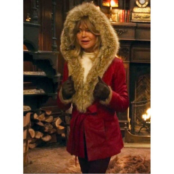 The Christmas Chronicles Goldie Hawn Hooded Mrs.Claus Leather Coat