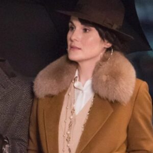 The Gentlemen Michelle Dockery Fur Collar Brown Wool Trench Coat