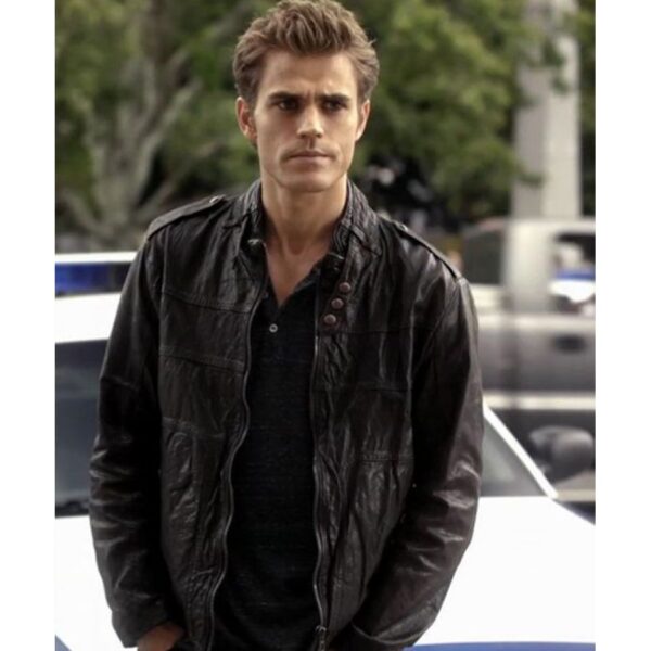 The Vampire Diaries Stefan Salvatore Black Leather Jacket