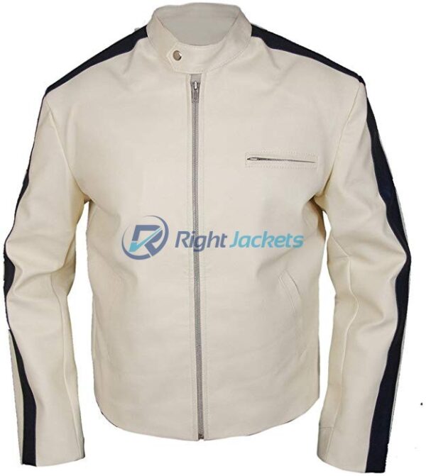 Tobey Marshall Jacket Aaron Paul Need for Speed White Leather Jacket