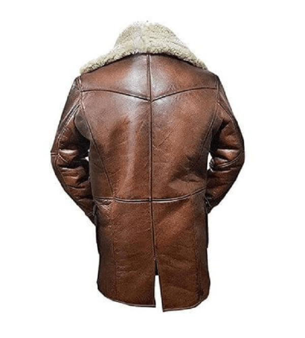 Knight Lambskin Genuine Leather Pea Coat
