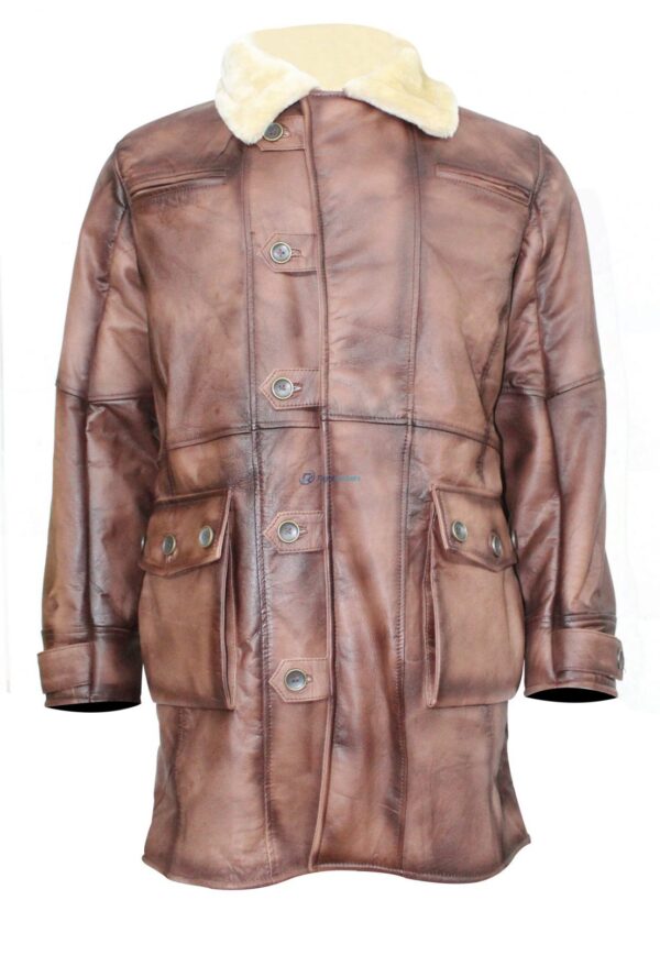 Tom Hardy The Dark Knight Rises Bane Shearling Leather Trench Coat