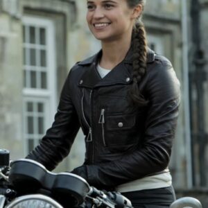 Leather Tomb Raider Alicia Vikander Jacket