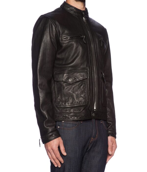 True Religion Solids Racer Leather Jacket